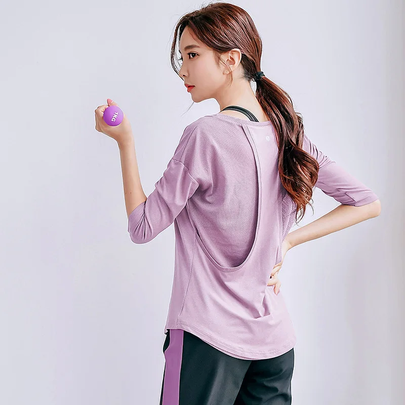 

Womens Sexy Sport Shirts Yoga Shirts Tops Mesh Breathable Workout Tee Half Sleeve Running Tank Tops Female Clothes
