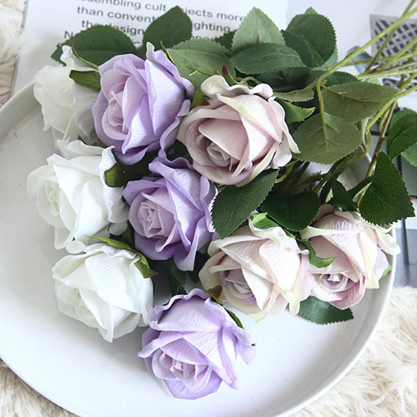 Artificial Flowers Silk Rose Long Branch Bouquet for Wedding Home Decoration Fake Plants DIY Wreath Supplies Accessories 5Pcs artificial plants,artificial flowers,artificial rose,artificial flower bouquet,artificial flower,artificial branches