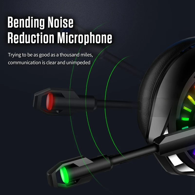 Wired Gaming Headset for Computer PS4 Led Light Gaming Headphones with Mic Adjustable Bass Stereo