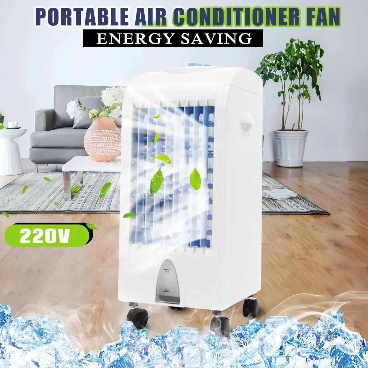 

Warmtoo 75W Air Conditioner Fan 3 Stalls Chiller Strong Refrigeration Air Conditioning Fan+2 ice crystal for Home Office 220V