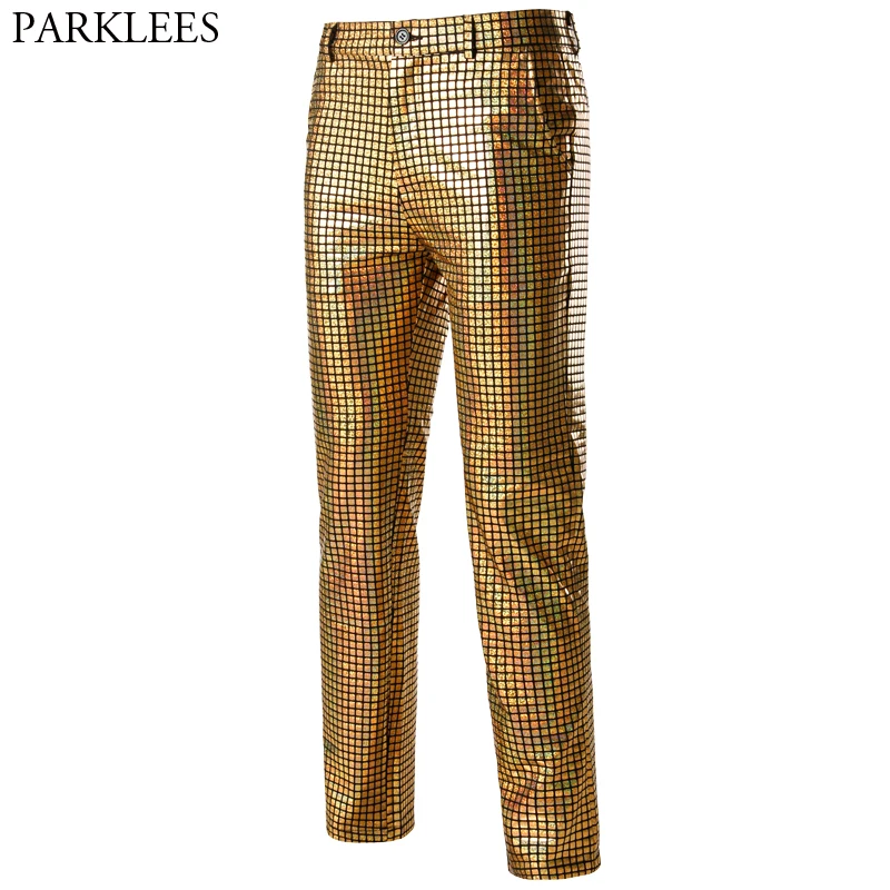 Pantalones De Lentejuelas Para Hombre Hipster Con Cuadros