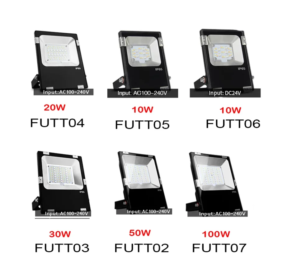 

MiBoxer RGB + CCT Светодиодный прожектор светильник мощностью 10 Вт, 20 Вт, 30 Вт, 50 Вт 100 AC86-265V 2,4G пульт дистанционного управления/Wi-Fi, Управление IP65 Водонепроницаемый Светодиодный прожектор светильник