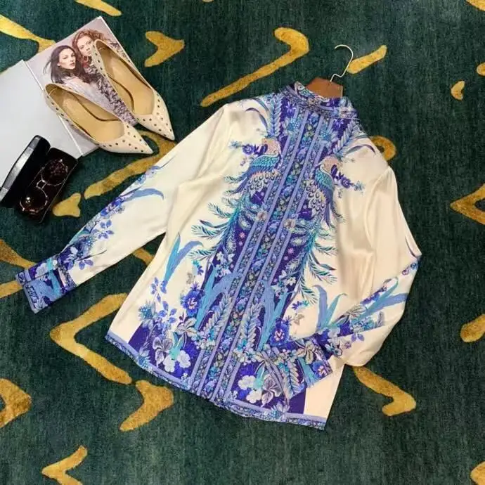 AH11425, модные женские блузки и рубашки,, Подиумные, Роскошные, известный бренд, Европейский дизайн, вечерние, стильная женская одежда