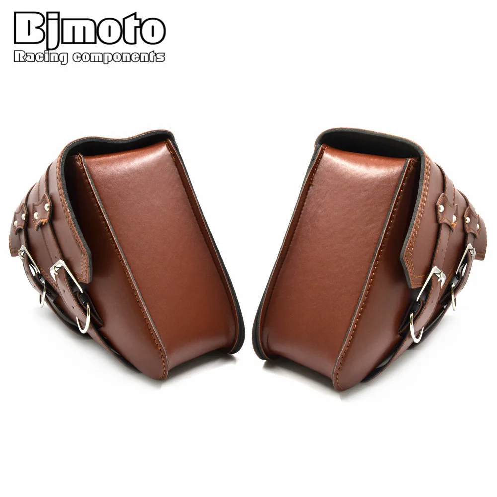 BJMOTO из искусственной кожи мотоцикл инструмент седло сумки универсальные боковые сумки багаж водонепроницаемый Чоппер поплавок круизер ATV