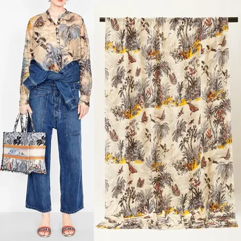 

Digital Printing Tropical Forest Animal Pure Cotton Fabric For Skirt Shirt African