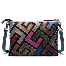 Женская сумка-клатч в старинном стиле, сумка на одно плечо, модная сумка-конверт, цветная кожаная сумка