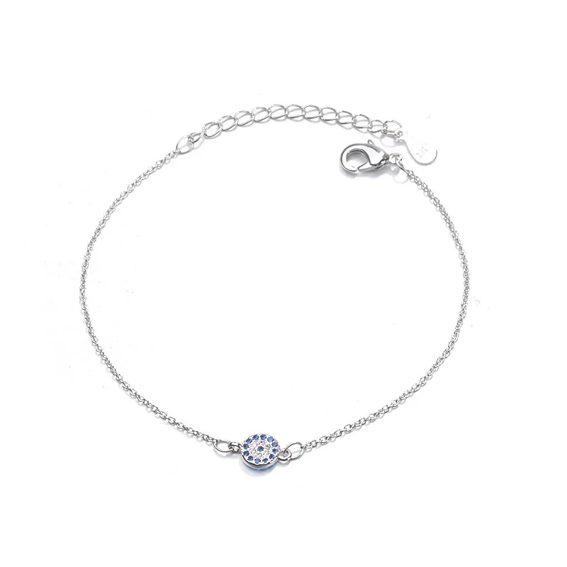 Argent Sterling 925 turc evil eye Bracelet Femmes Bracelet Bijoux Réglable