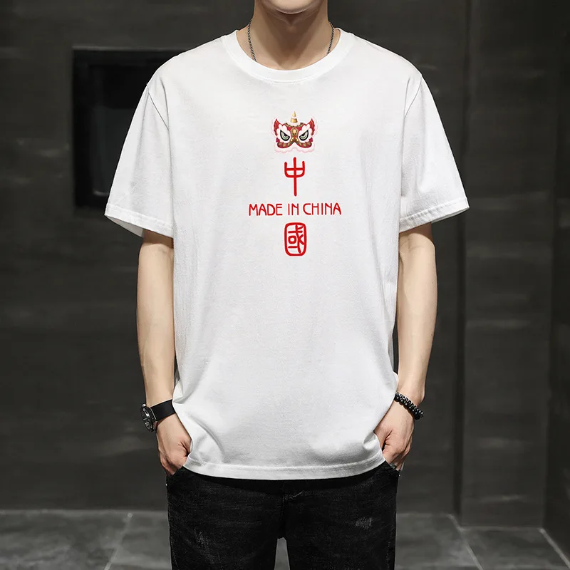 

2021 Men's T-shirt Chinese Summer Short Sleeve Oversize Loose Casual Shirts High Quality Male Fashion Jacket For Youth Boys Tops