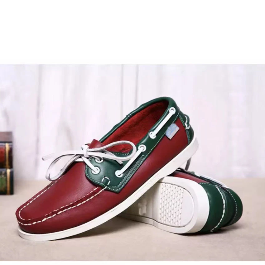 tri color boat shoes