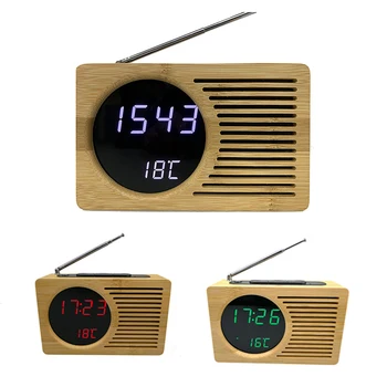 

Led Alarm Clock Digital Led Display Voice Control Electric Snooze Radio Alarm Clock Desktop Table Calendar Temperature Clocks Us