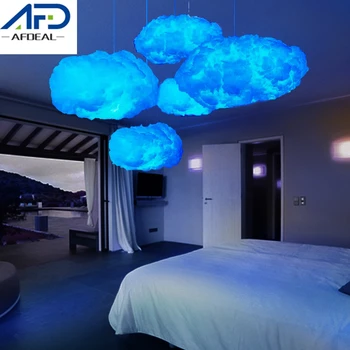 

Blue/Yellow Cotton Cloud Shape Light Creative Led Cloud Night Light DIY Handmade Material Hanging Lamp Home Bedroom Decor