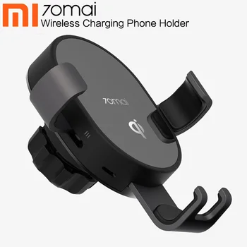

NEW 70mai Qi Wireless Charging Phone Car Holder For iPhone X XR Xs Max Samsung Intelligent Sensor Mobile Phone Car Stand