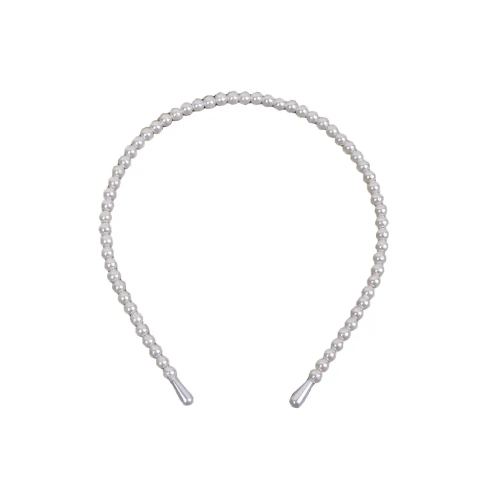 Glossy Faux White Pearl Hairband Headband Hair Band Bands With Hair Holder Hoop