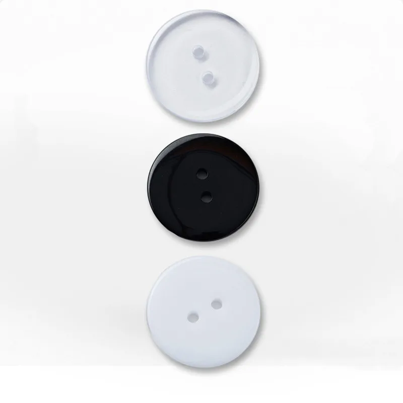40pcs 20mm Black/White/Clear Resin 2 Holes Round Buttons Sewing Accessories Scrapbooking Cardmaking Embellishments DIY Crafts 2