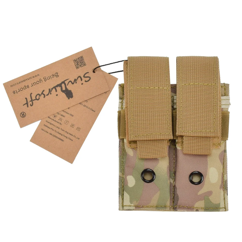 SINAIRSOFT Tactical Nylon 9mm 600D Molle Dual Double Pistol Magazine EDC Pouch Close Holster For Outdoor Hunting Combat Military SINAIRSOFT Tactical Nylon 9mm 600D Molle Dual Double Pistol Magazine EDC Pouch Close Holster For Outdoor Hunting Combat Military