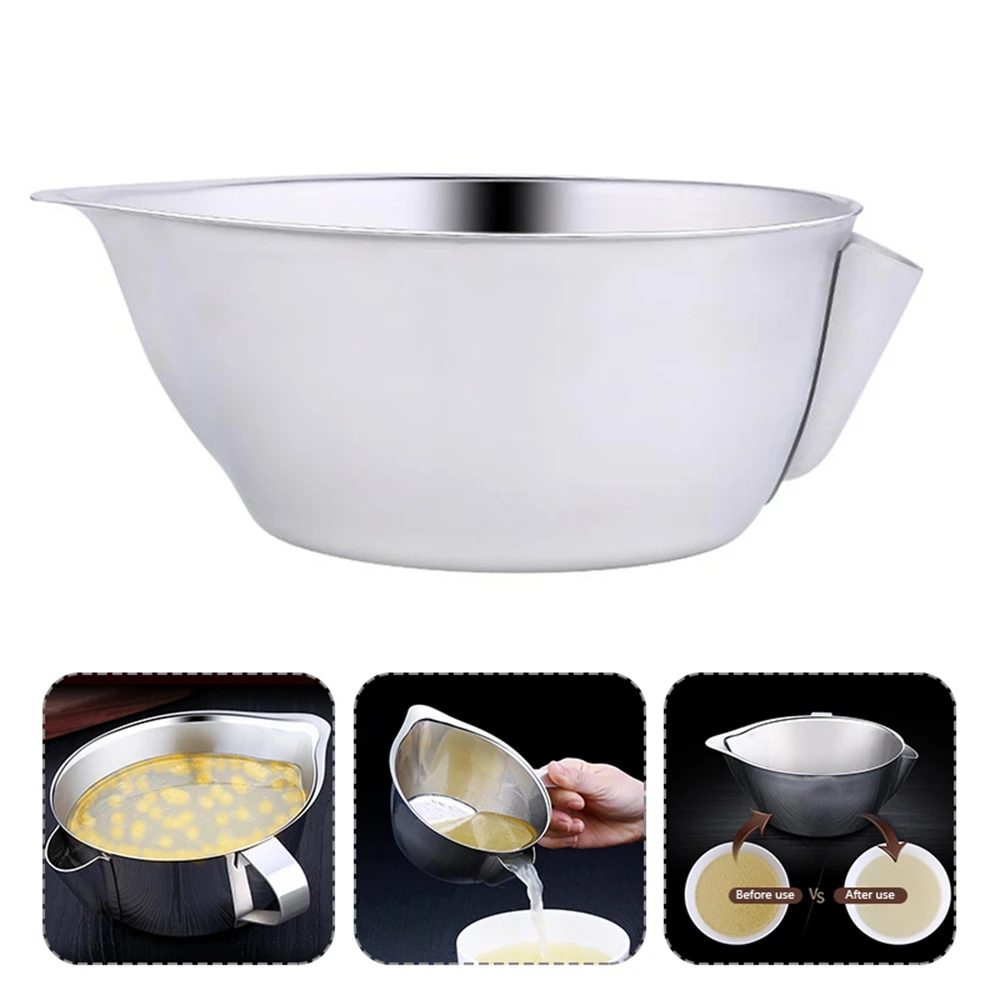 

1PC 304 Stainless Steel Oil Water Separator Trap Filter Kitchen Household Oil Isolation Bowl Water Drain Bowl Kitchen Tool