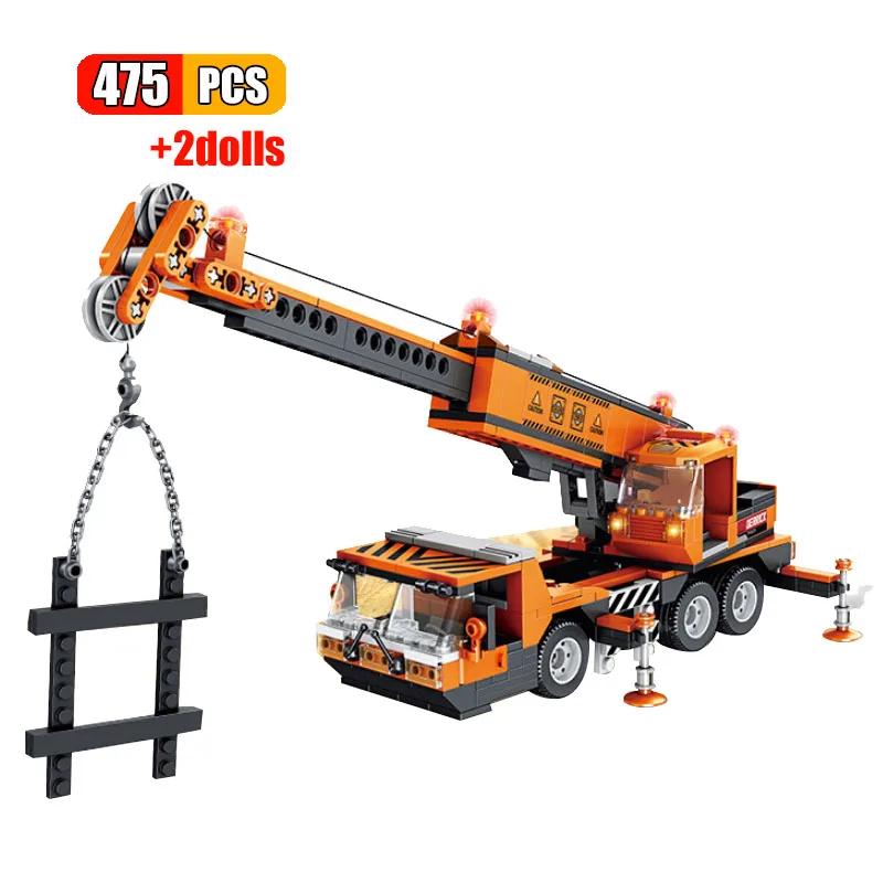 

475pcs City Technic Engineering Truck Car Building Blocks Technic Deformation Crane Construction Brick Toys for Children Gifts