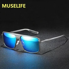 MUSELIFE, новинка, мужские Модные поляризованные солнцезащитные очки, Ретро стиль, алюминий, для вождения, солнцезащитные очки, покрытие линз, очки для мужчин/женщин