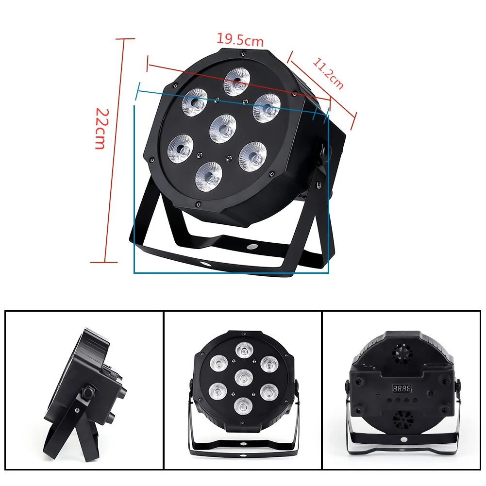 LED Flat SlimPar RGBWA UV Light 7x18W 6in1 LED DJ Wash Light Stage dmx light 4pcs/lot