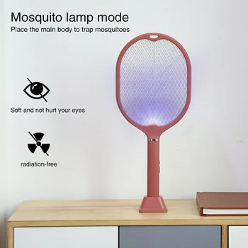 

3 Layers Low Noise With LED Light Desktop Living Room Easy Operate USB Charging Handheld Mosquito Killer Household Pest Control