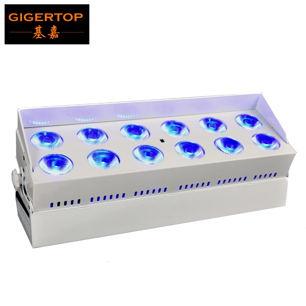 

Gigertop TP--G3037-6IN1 12x18W RGBWA UV 6IN1 Color Battery Powered Wireless IRC Remote Control Stage DMX Led Wall Washer Light