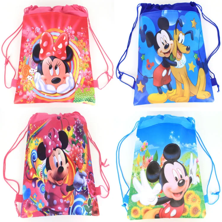

12pcs Mickey Mouse Non-woven Bag Mickey Minnie Bundle Pocket Kids Birthday Gift Bag Party Supplies Party Grace Boy Girl