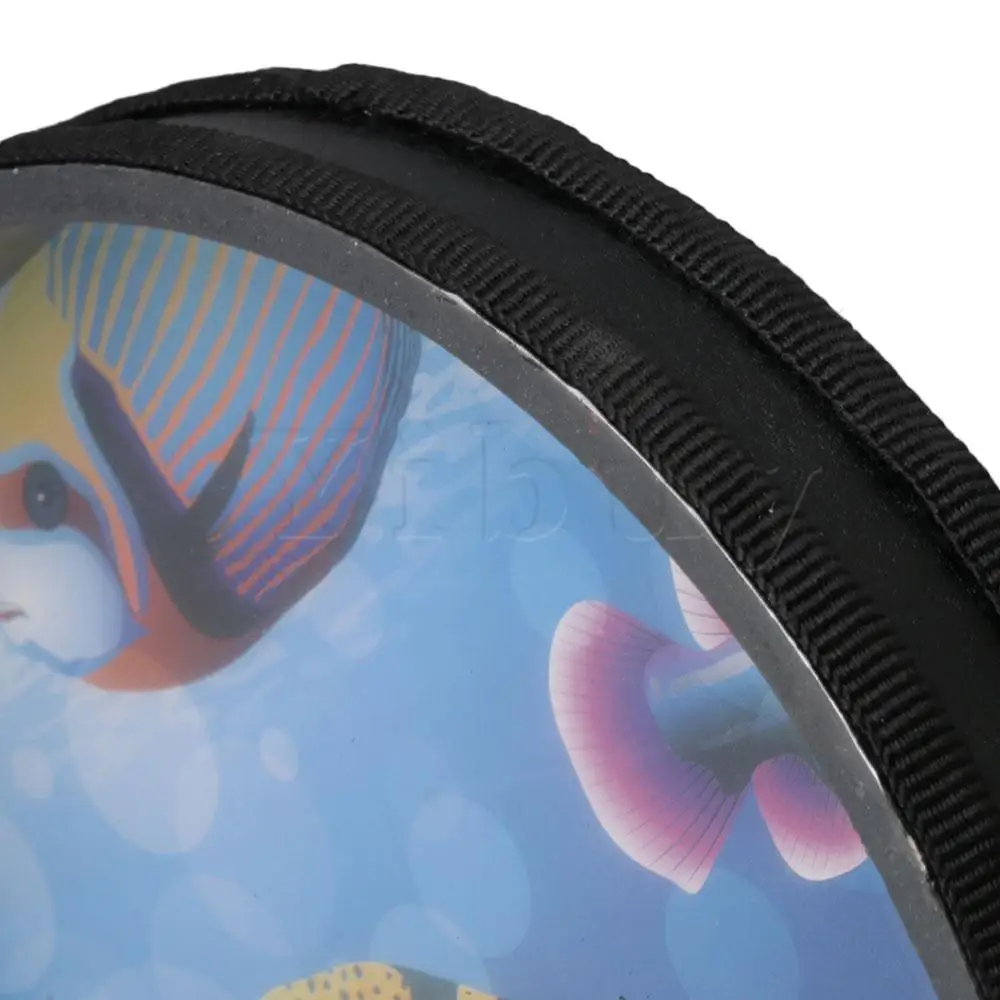 Yibuy Multicolor Wooden Remo Ocean Drum Orff Musical Tool 10 Inches