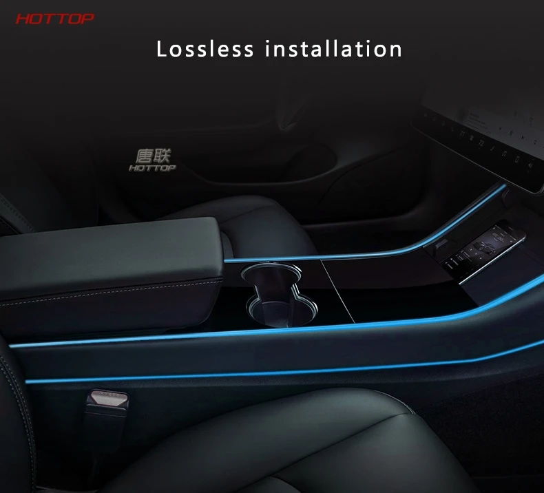 Модификация для внутреннего оформления автомобиля семь цветов светодиодный свет модификация в контрольные принадлежности для Tesla модель 3