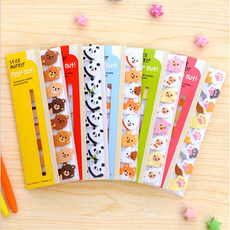 Bloc de notas con dibujos animados de animales para niñas, notas adhesivas de papel Musical, papelería escolar