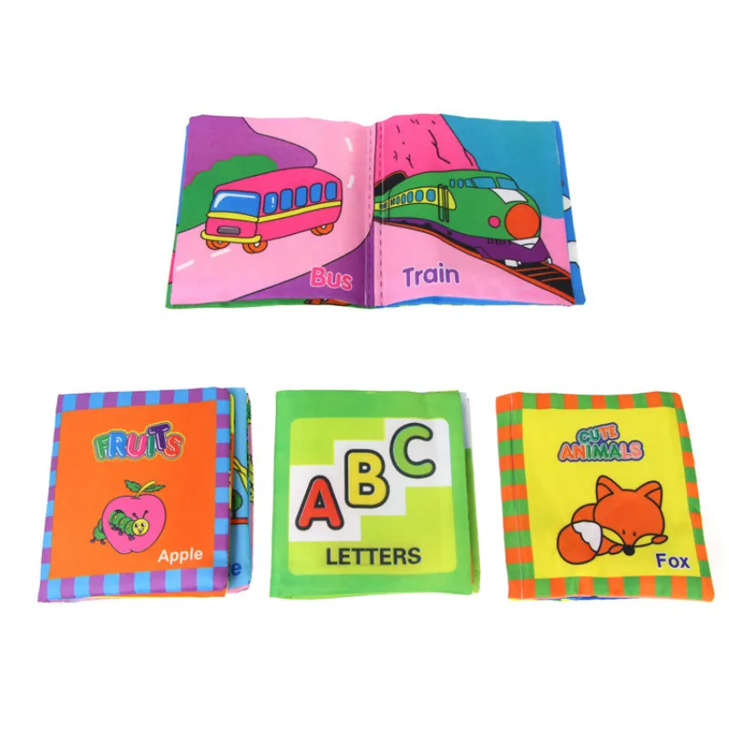 

Early Education Toddlers Cloth Book Baby Cartoon 3D Animal Learning Story Cloth Book Enlightenment Educational Toys Best Gifts