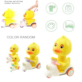 

Cartoon Inertia Little Duck Toy Press Duck Return Cars for Boys and Girls Children Small Yellow Pull Back Car