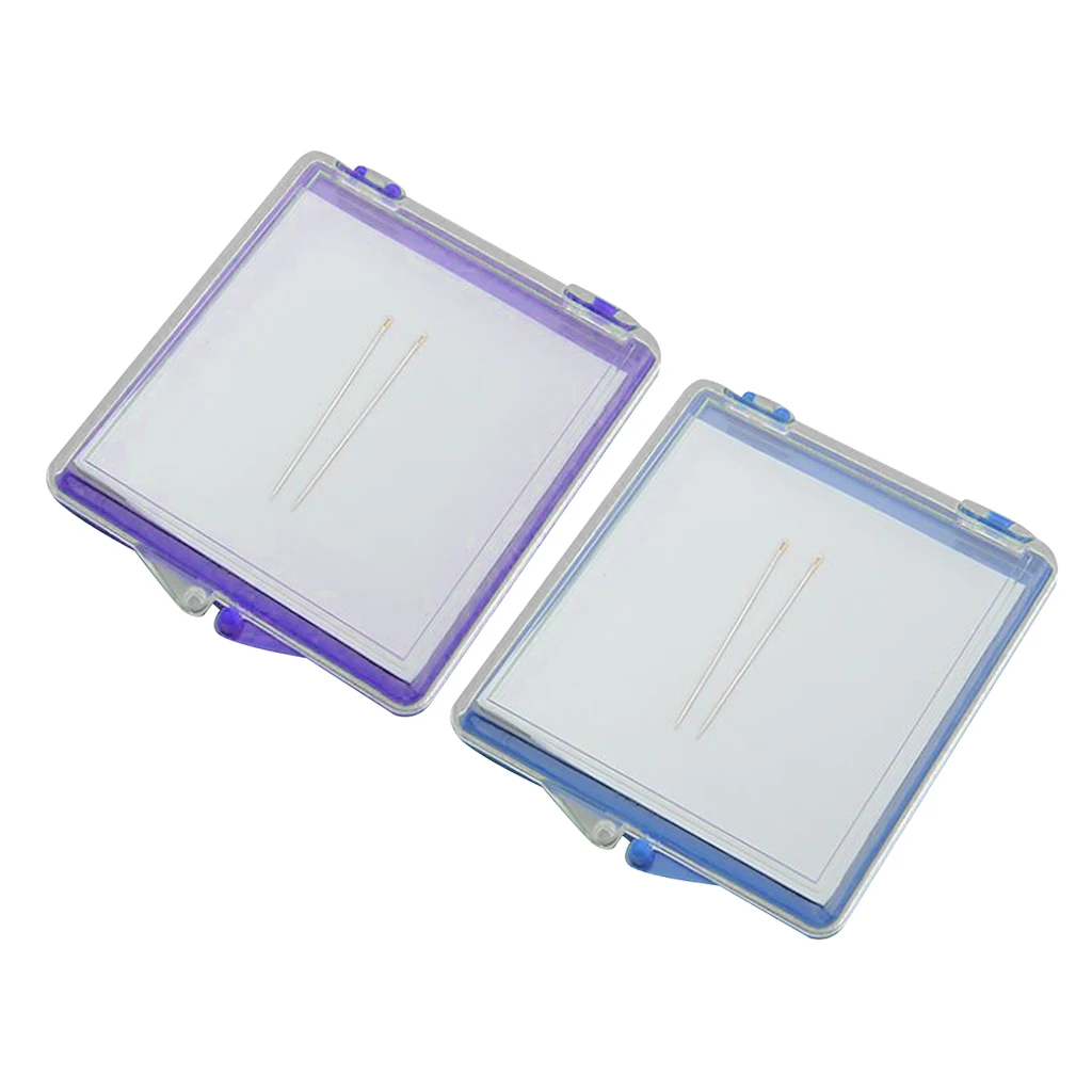 Magnetic Sewing Pin Cushion Clear Top DIY Needle Pincushion Sewing Tools Storage Case Needlepoint 2 Pins Set