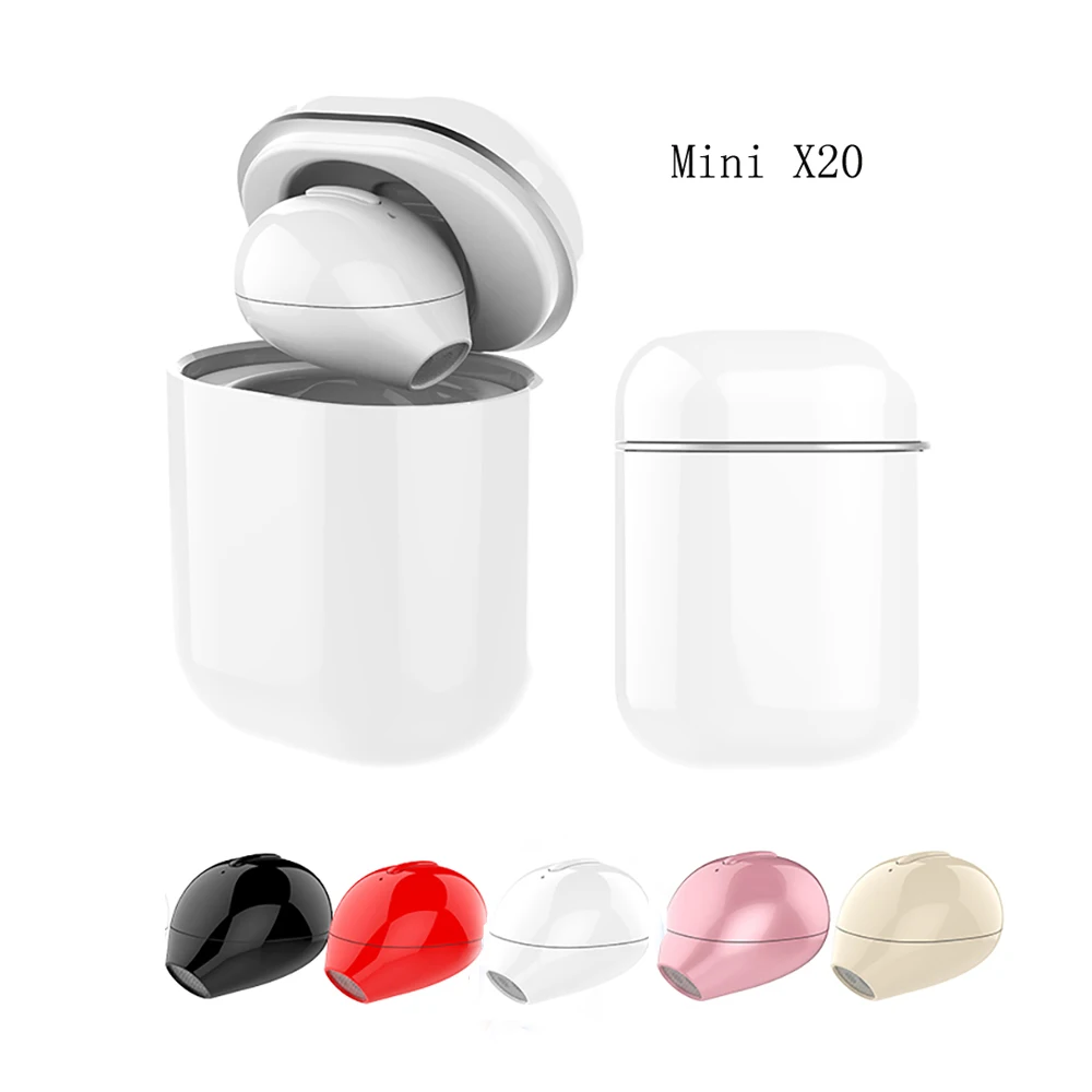 

Mini X20 Wireless Bluetooth Earphone In-ear Earpiece With Charging Bin Bass Stereo Earbuds Sports Headset For Smart Phone