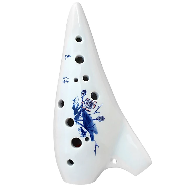 Classical Musical Instrument Ceramic Ocarina 12 Hole Kiln-fired