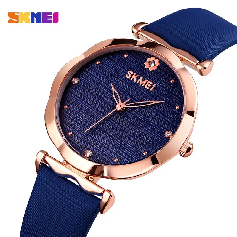 SKMEI 30m Waterproof Simple Women Watches Fashion Flower Shape Dial Ladies Female Quartz Clock Relogio Feminin Montre Femme 1703 afbeelding