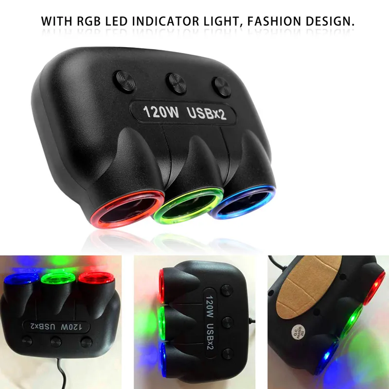 Разветвитель автомобильного прикуривателя с двумя USB портами 12 24 В|charger charger|charger