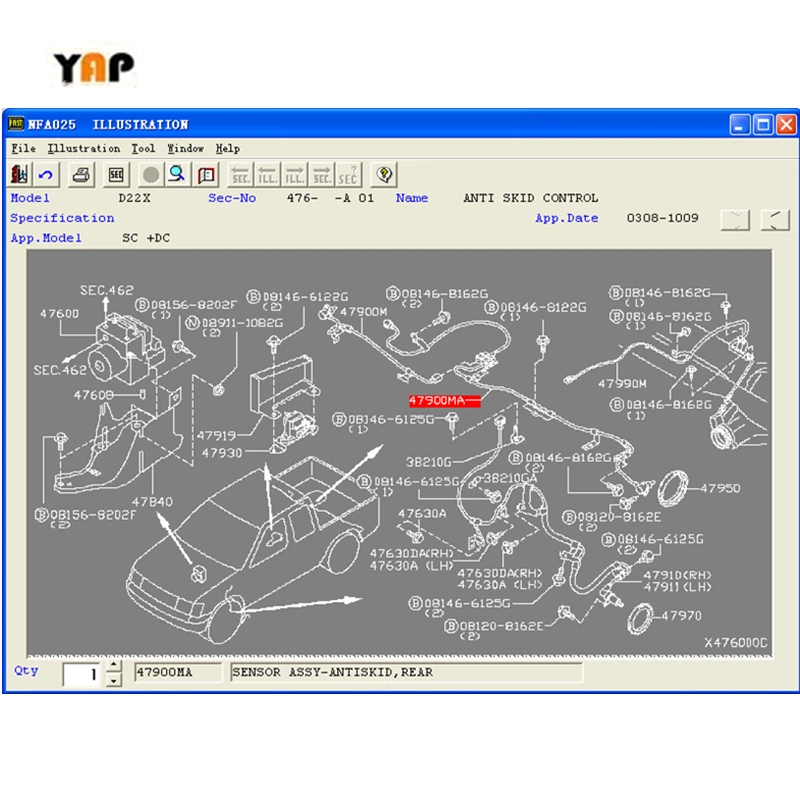 4WD ABS 센서 어셈블리-안티스키드, 후면 우측 RH 닛산 트럭 KA24DE YD25DDTI QD32 MT ZD30DDT 47900-2S710 479002S710 2005-2007