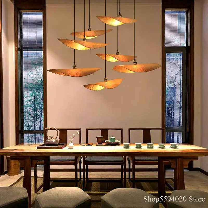 Cina Bambu Lampu Gantung Lampu Zen Jepang Teh Kamar Hang Lampu Asia Tenggara Retro Hotel Restoran Dekorasi Rumah Lampu Liontin Lampu Aliexpress