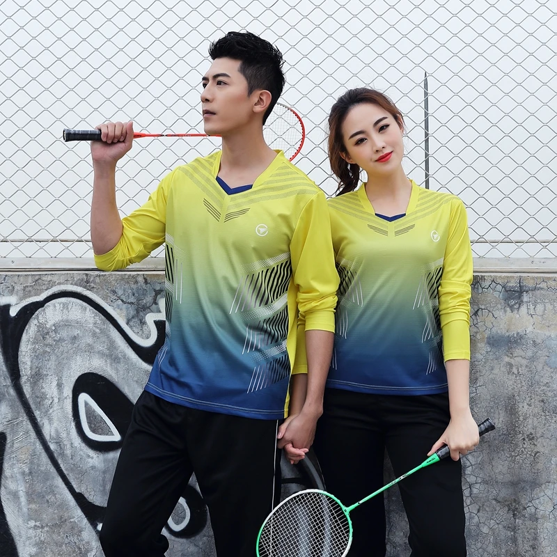 Long Sleeve Badminton Tennis Table Tennis Shirts for Women Men Sportswear Breathable Exercise Running long sleeve t shirt sports clothes