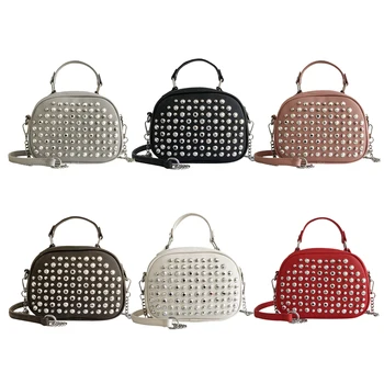 

Women Rivet Shoulder Satchel Bag PU Leather Casual Female Messenger Handbags Ladies Fashion Shoulder Messenger Bag