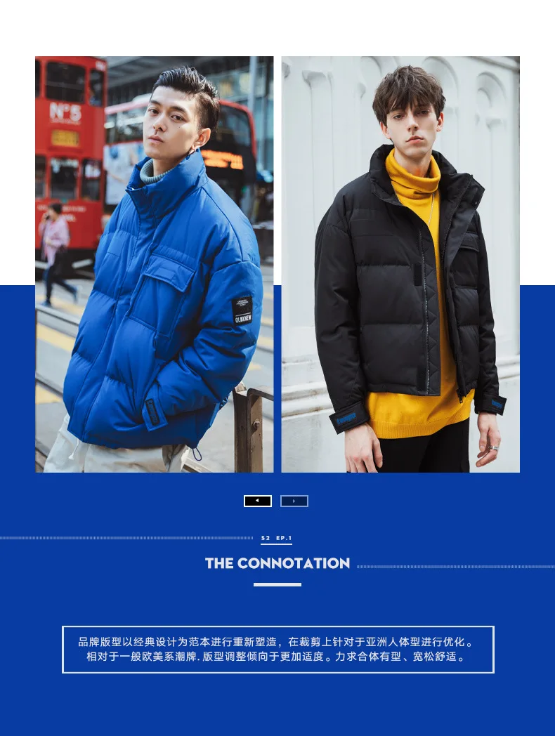 Down Jacket Men's Winter New Style Hong Kong Style Trend Thin down Jacket Oversize Short Couples down Coat