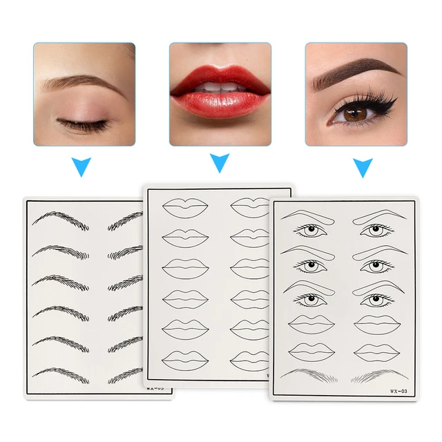 3/5/10/15PCS Professional Lip Mouth Tattoo Practice Skins Cosmetic  Permanent Makeup Fake Lip Practice Skin Tattoo Supply
