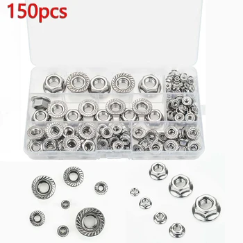 

Hex Flange Nuts Lock Nut Assortment M6 M8 M10 M12 Pack Repair Accessories