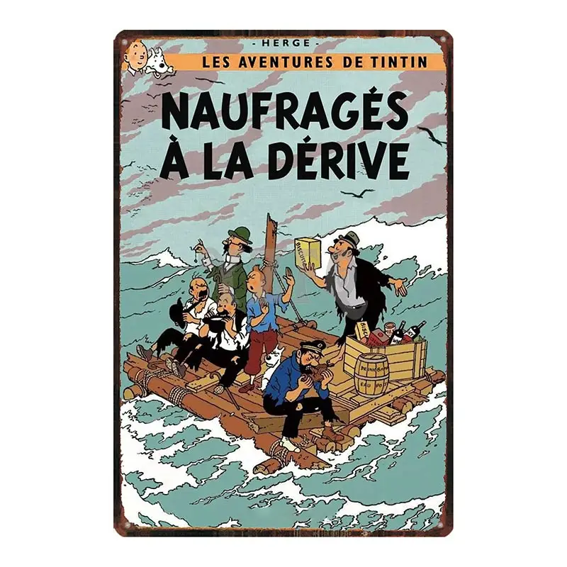 DU-4205 Tintin мультфильм металлический знак железная живопись Настенная Доска Металл Винтаж паб детская комната коробки и шкатулки декоративные ручной работы Ретро плакат 30X20 см DU-4189A - Цвет: DU-4205