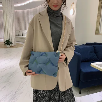 

Casual Women Shoulder Cotton Padded Splicing Messenger Handbag Ladies Girls Fashion Shopping Crossbody Satchel Clutch Bag