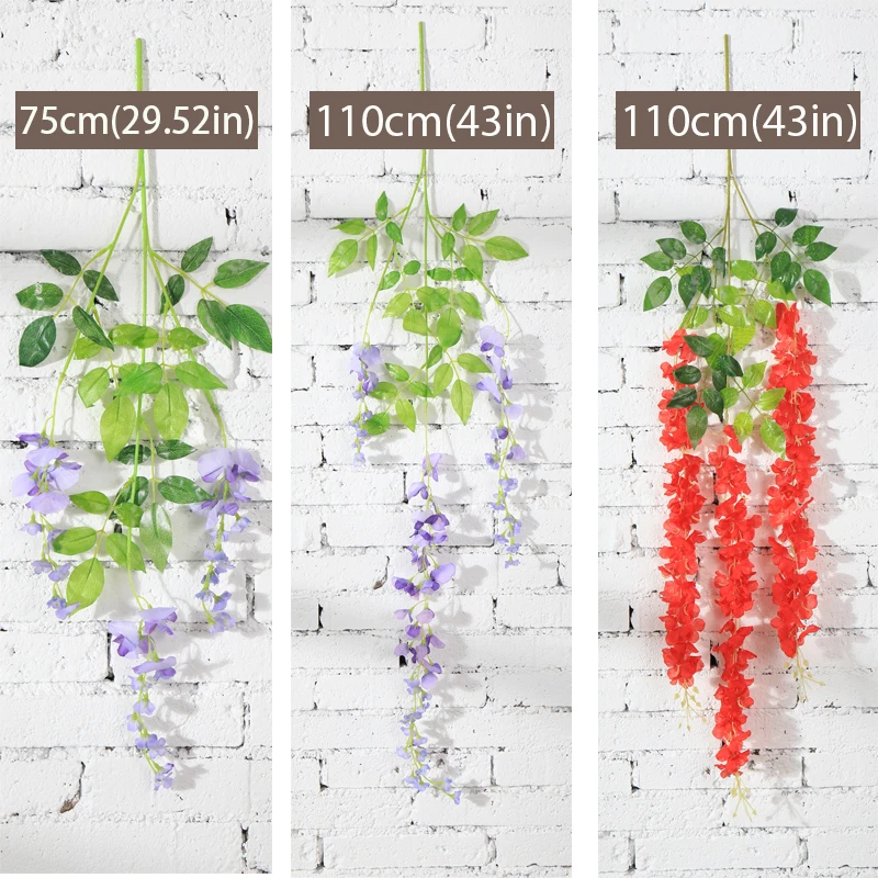 Wisteria Vine Artificial Flowers Silk Garland Arch plant decor home garden decoration hanging plant wall christmas decoration