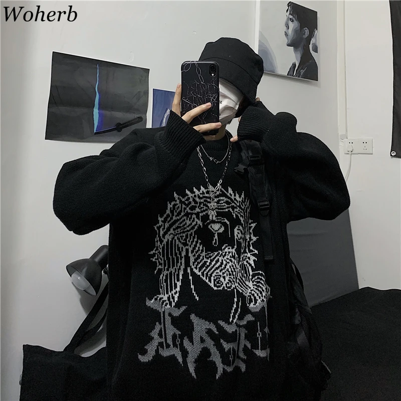 Woherb Pull Femme, контрастный цвет, длинный рукав, пуловеры, джемперы, Осень-зима, одежда, повседневный свободный свитер для женщин, корейский стиль, новинка 91388