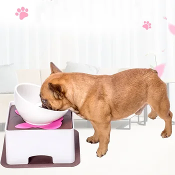 

Height Adjustable Pet Non-slip Table Dish Rack Dog Bowls Cats Feeding Dishes Plastic Non-Slip Lifting Table 2020