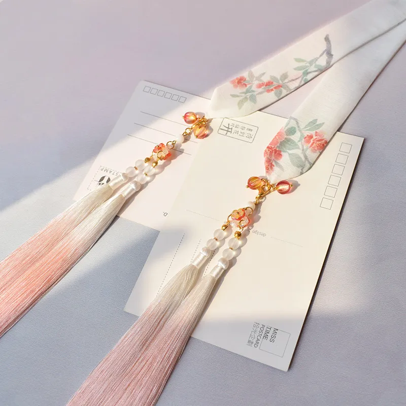 Guofeng девушка Hanfu аксессуары для волос древний ветер лента для волос кисточкой свежие стримеры