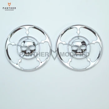 

1 Pair Chrome Motorcycle Skeleton Speaker Trim Grill Cover case for Harley Electra Street Glide Trikes
